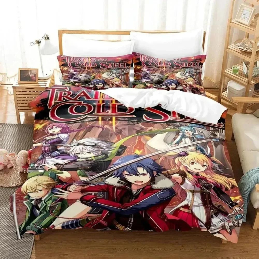 Legend of Heroes Anime Bettwäsche Set mit 3D-Druck, Bettbezug und Kissenbezüge, B/H: 70 x 133 cm - Bild 1