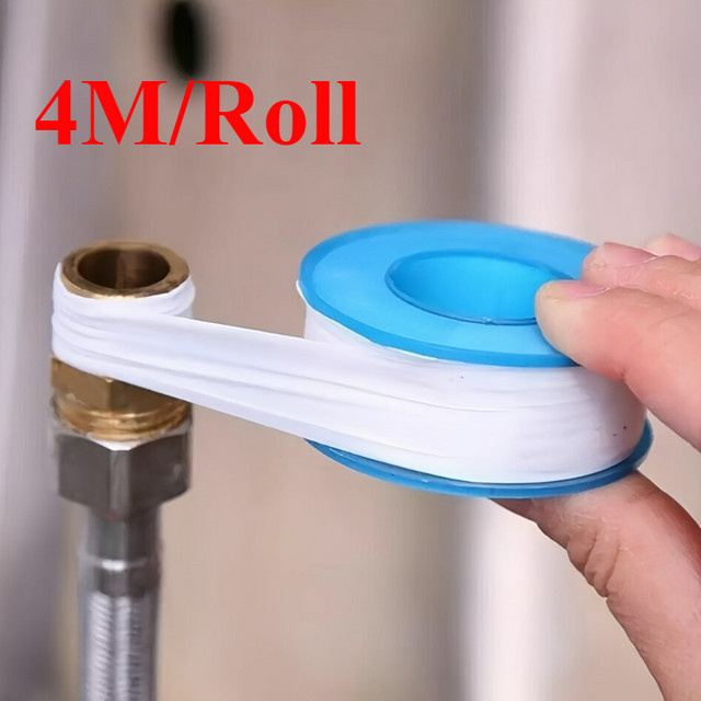 PTFE-Gewindedichtungsband Weiß, 4 m ölfreies Wasserrohrband zur Abdichtung - Bild 1