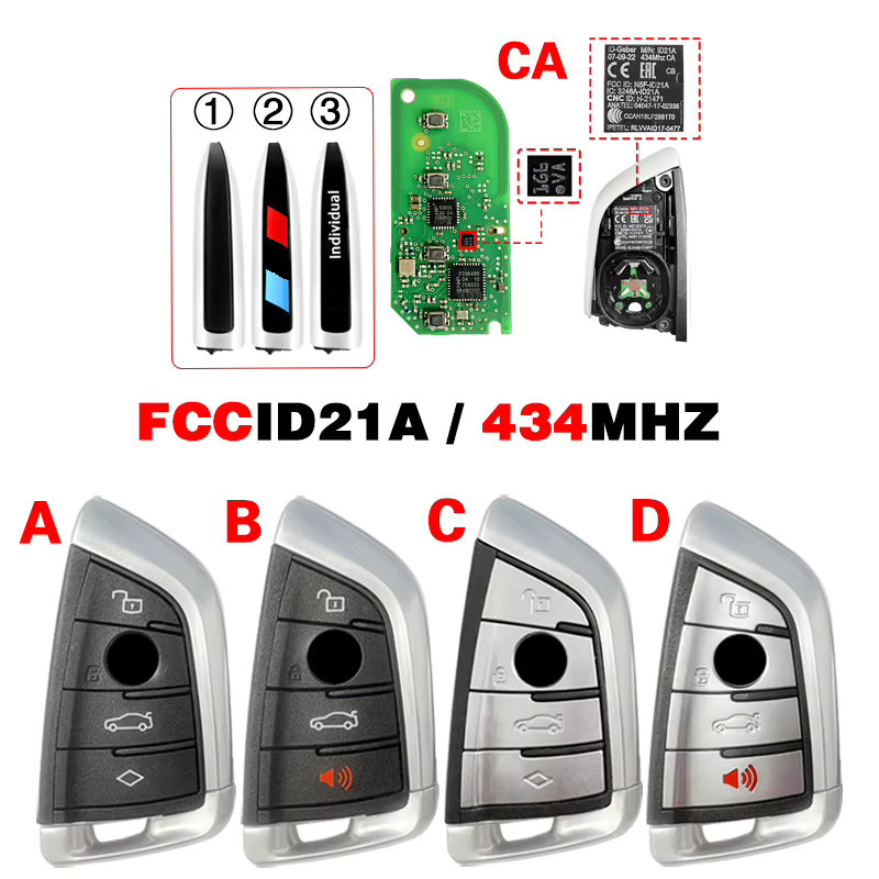 Original Smart Remote Key CN006133 für BMW 3 5 6 7 X3 X4 X5 X6 X7 und alle G Serie, 4 Tasten mit 49 Chip, 434 MHz, Keyless Go, FCC N5F-ID21A - Bild 4