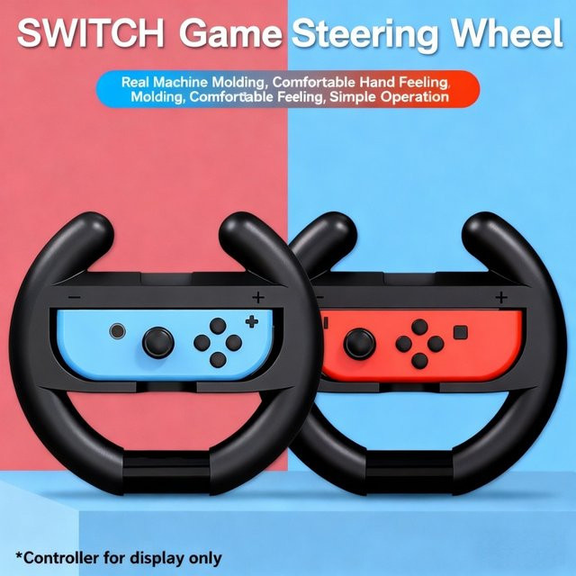 Benicabaly Racing Lenkradgriffe für Nintendo Switch Joy-Con Zubehörset in Blau und Schwarz - Bild 1