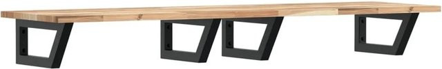 vidaXL Waschbeckenregal zur Wandmontage aus Stahl und Akazienholz in Schwarz-braun - Bild 1