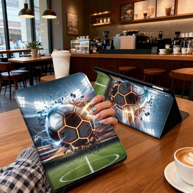 Künstlerische Tablet-Hülle im Fußball-Design für Xiaomi Redmi Pad Pro Max Ultra und SE Modelle, Mehrfarbig - Bild 1