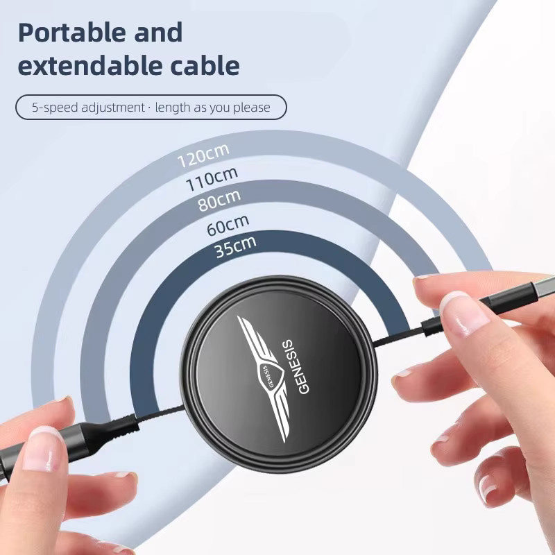 3-in-1 einziehbares Multi-Schnellladegerät Autokabel mit Micro-USB für Genesis G80 GV70 GV80 GV60 G70 Essentia Neolun G90 GV90 X - Bild 2