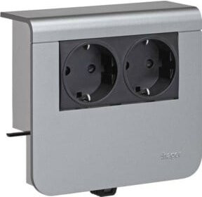 Hager Tehalit Geräteträger SL 20055900D1 Steckdosencontainer aus Aluminium in Silber - Bild 1