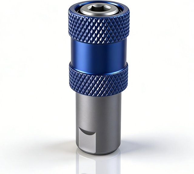 VIBRATITE Bohrer-zu-Schraubendreher-Adapter mit Sechskantschaft und M10-Gewinde aus Stahl in Blau - Bild 1