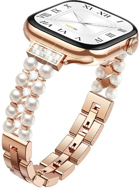LCAPLE Uhrenarmband Edelstahl, Perle, Damen - Bild 1