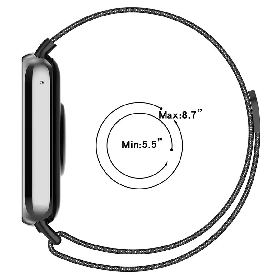 Uhrenarmband Milanaise, Edelstahl, Schwarz, Unisex - Bild 5