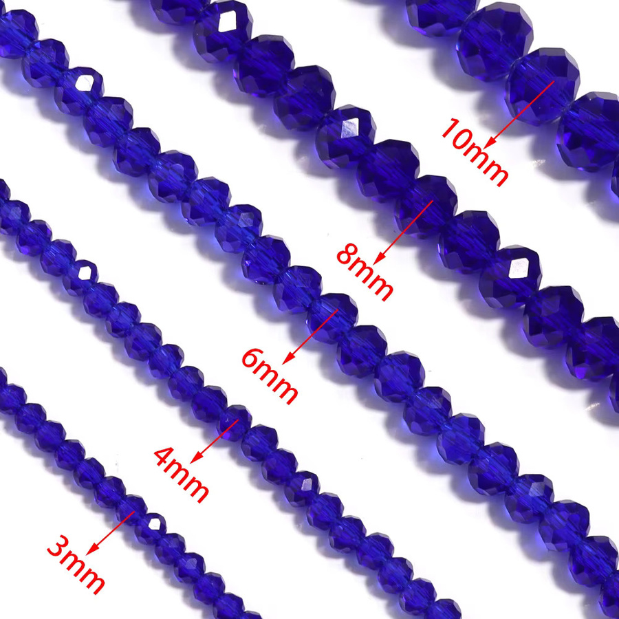 louleur Kristallglasperlen, tiefblau, facettiert, Unisex - Bild 2