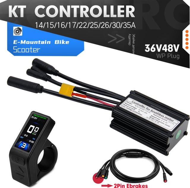 KT Sinuswellen-Wasserdichter Controller für Elektrofahrrad E-Bike Umrüstkit Zubehör mit TF04 1T5 2-Pin Buchse, Farbe: Rot - Bild 1