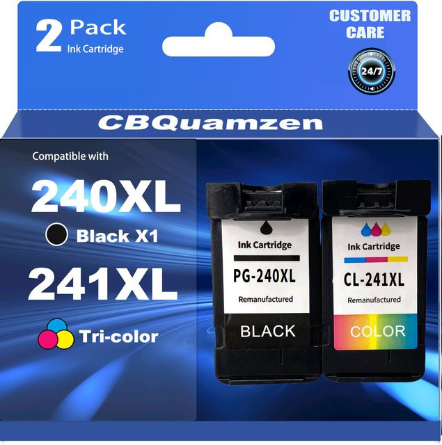 CBQuamzen Tintenpatronen-Set 240XL und 241XL Combo Pack kompatibel mit Canon MG3620, MG3600, TS5120 und TS5100 - Bild 1