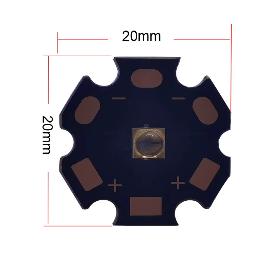 TiaoChongYi UV-LED Ultraviolettlampe mit Kupfersubstrat 3838, Wellenlängen 290 nm bis 340 nm, DC5-7V - Bild 3