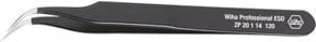 Wiha Präzisionspinzette Professional ESD Typ 7a, gebogen und rund, schwarz, Edelstahl, 120 mm - Bild 1