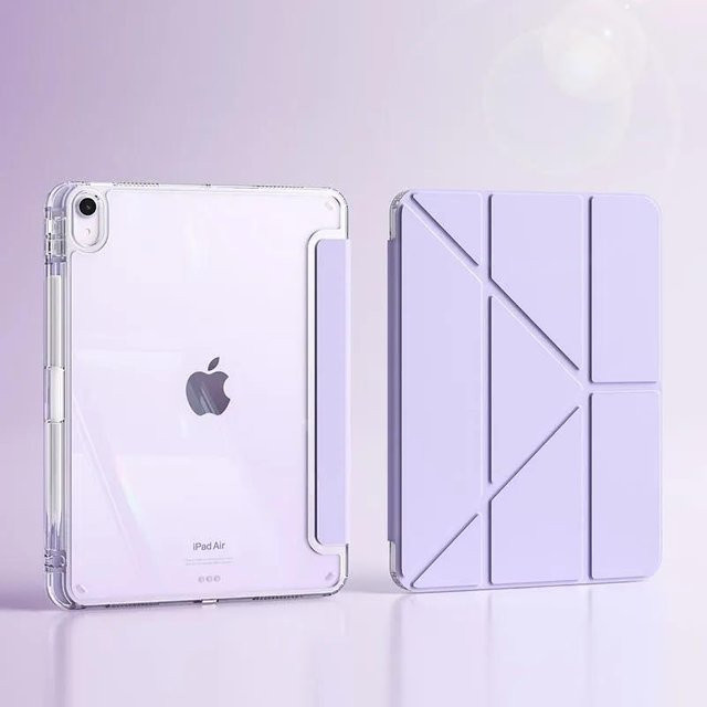 Smart Case Hülle für iPad Air 4 5 6, iPad Pro 11 12.9 13 M4, iPad Mini 6 7 sowie iPad 10.9 in Blau und Lila mit Stifthalter und faltbarer Halterung von Market-5 - Bild 1