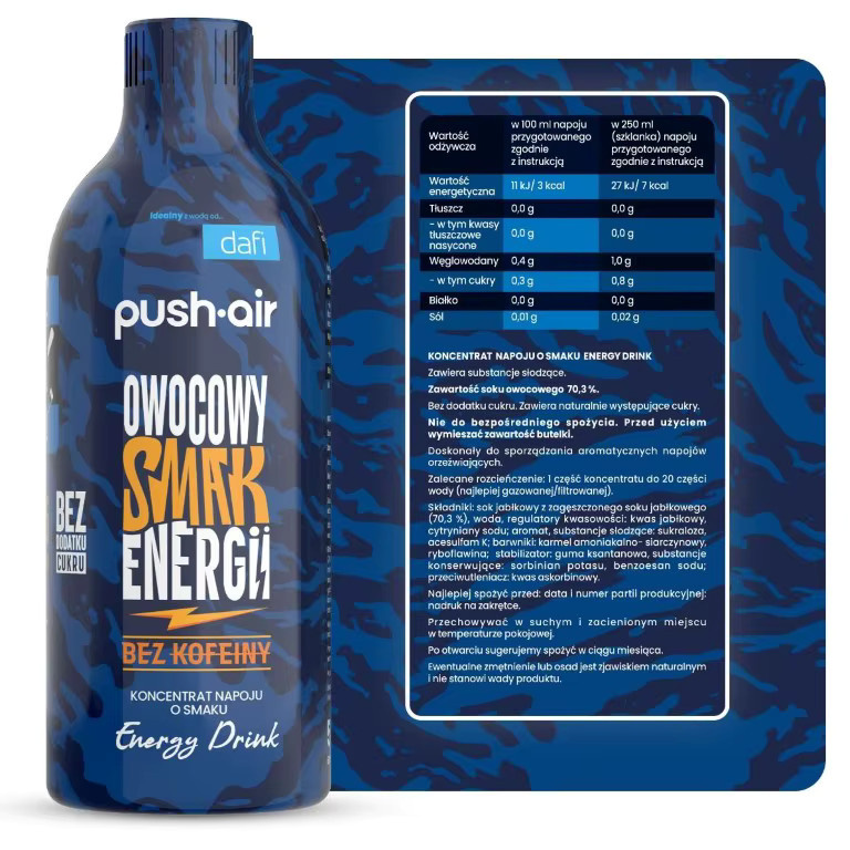 Dafi Energy Pushair Sirup, ohne Koffein, ohne Zucker, 0,5 l - Bild 3