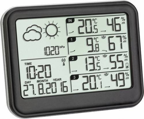 TFA Dostmann View Funk-Wetterstation in Schwarz mit bis zu 3 Sensoren - Bild 1
