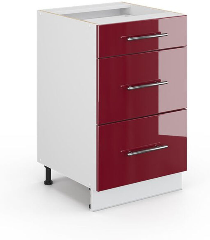 Vicco Küchenunterschrank Fame-line in Bordeaux Hochglanz aus Holzwerkstoff, Breite: 50 cm - Bild 1