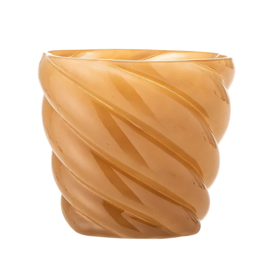 Bloomingville Blumentopf Callo aus Glas in Gelb mit skandinavischem Design, Höhe: 17 cm, Breite: 15,5 cm - Bild 1