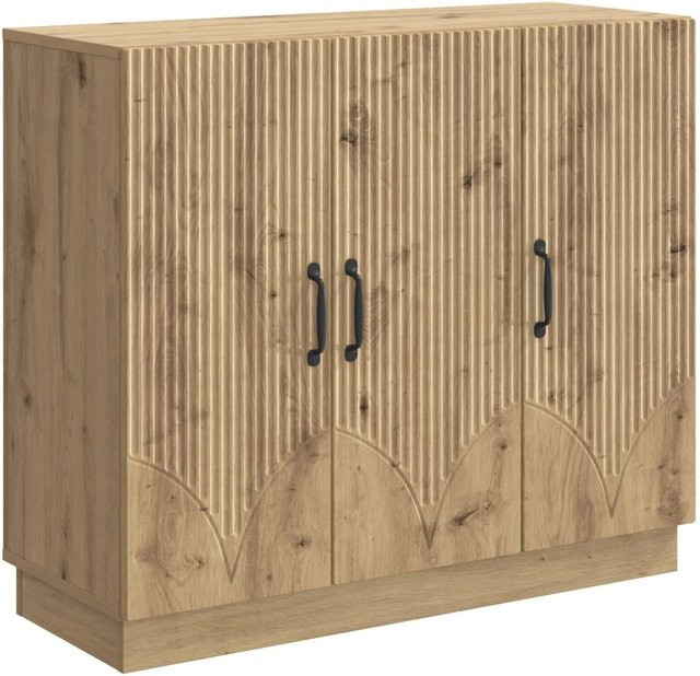 vidaXL Sideboard Artisan-Eiche in Braun aus Holzwerkstoff für Wohnzimmer, Esszimmer oder Flur, B/T/H: 89 x 34,5 x 77 cm - Bild 1