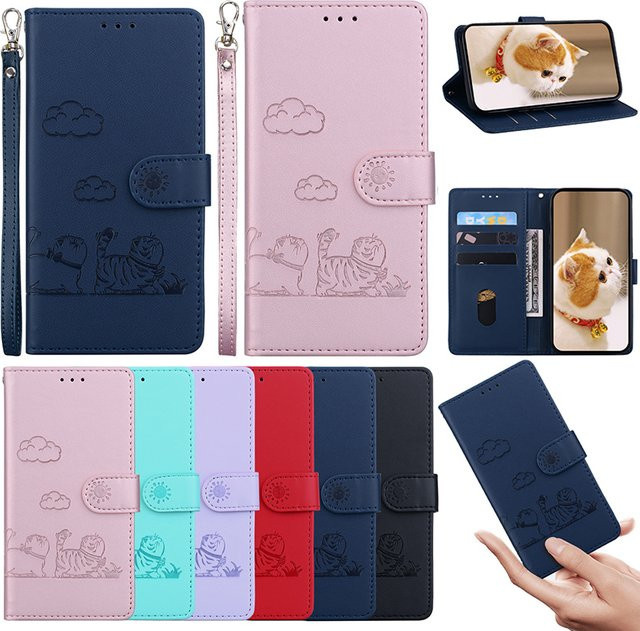Magnetische Leder-Handyhülle Flip Cover Wallet Case für Motorola Moto E20 E30 E40 E7I Power E6 Play E7 Plus E22I E13 E6 Plus in Rot - Bild 1
