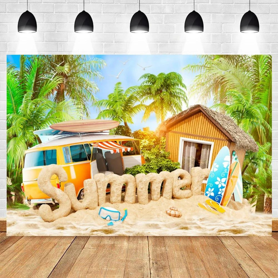 Sommer Hawaii Tropischer Strand Wandteppich von JMG Household Supplies, Multicolour, B: 85 cm, H: 75 cm - Bild 1