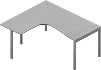 Winkelschreibtisch Arlon-Office in Grau und Silber, Eckschreibtisch mit 4 Beinen für dein Home-Office, B/T/H: 160 x 120 x 73 cm - Bild 1