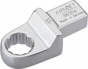 Hazet Einsteck-Ringschlüssel 6630D-16 mit 14 x 18 mm Einsteck-Vierkant und Außen-Doppel-Sechskant-Tractionsprofil in Silber - Bild 1