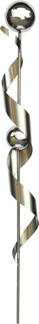 DELUKE Gartenstecker BASEL aus Edelstahl in Silberfarben, moderne Gartendeko für Outdoor, Höhe: 140 cm, Breite: 13 cm, Tiefe: 13 cm - Bild 1