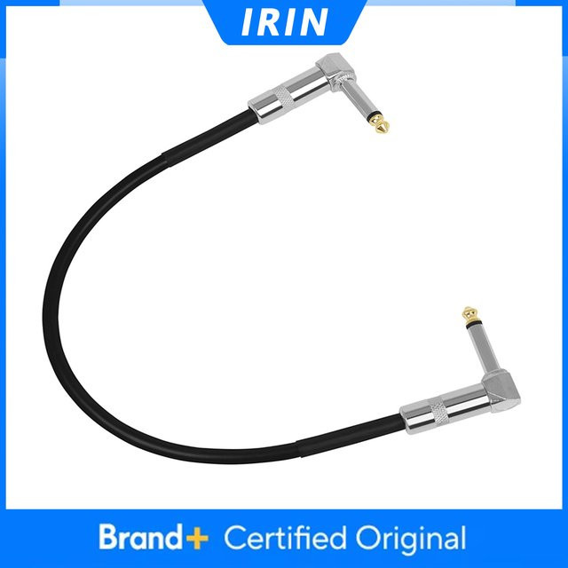 IRIN Gitarren Effektpedal Patch-Kabel mit 6,35 mm Anschluss, flache Stecker und Kupferkern in Schwarz - Bild 1