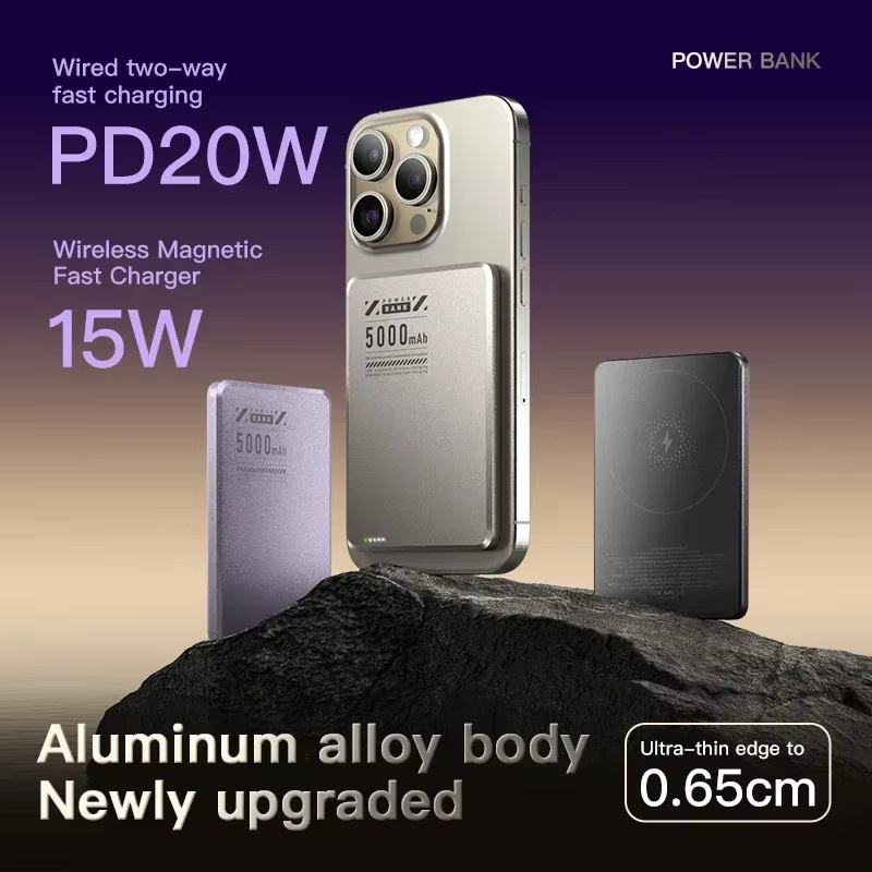 Xiaomi Ultra Slim Wireless Power Bank Qi2 mit 5000 mAh für MagSafe und schnelle Ladung in Purple - Bild 3