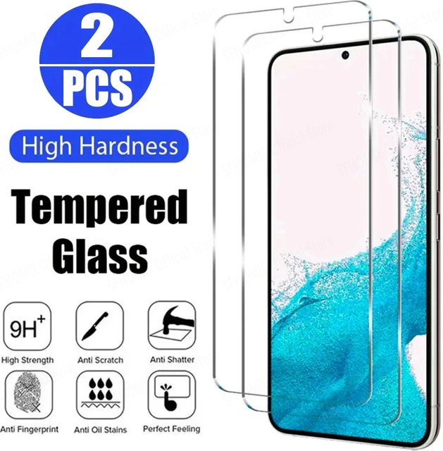 2er-Pack gehärtetes Glas Vollbildschutz für Samsung Galaxy S22, transparent, kompatibel mit Fingerabdruck-Entsperrung - Bild 1