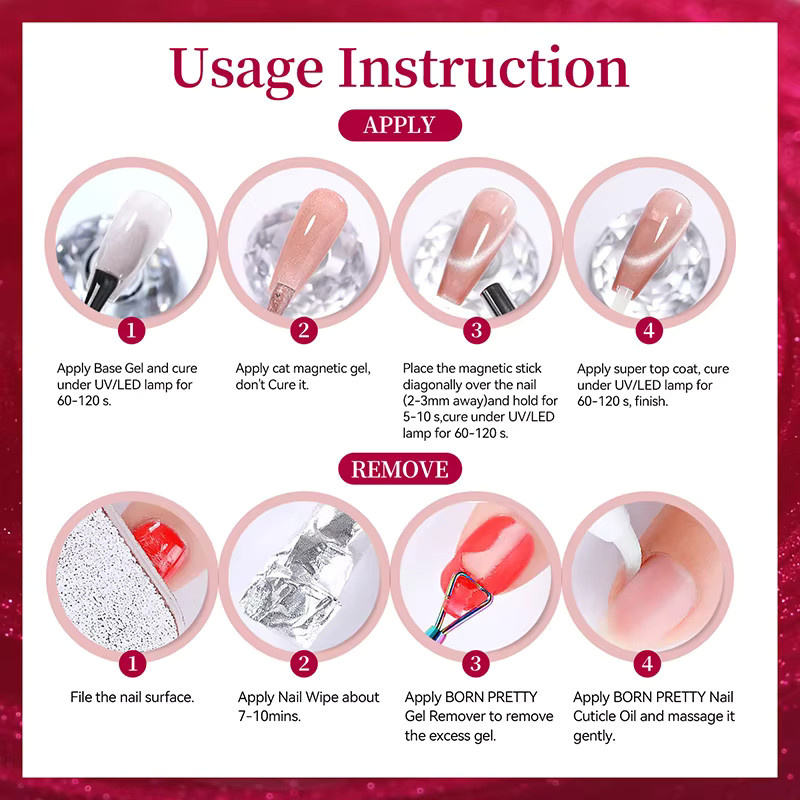 BORN PRETTY Nagellack Gel, Rot, 10 ml - Bild 6