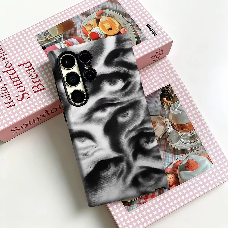 Stoßfeste Doppelschicht Handyhülle mit surrealem Augen-Design für Samsung Galaxy S25 Ultra, S24 und S23 Ultra Plus in Multicolour - Bild 3