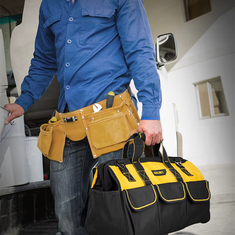 Deli Elektriker-Werkzeugtasche aus verschleißfestem Material für Holzbearbeitung und Reparaturen, B/T/H: 43,0 x 29,0 x 20,0 cm - Bild 3