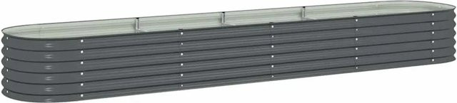 DELUKE Rundes Hochbeet BLUMO aus verzinktem Stahl in Grau, Durchmesser: 80 cm, Höhe: 44 cm - Bild 1