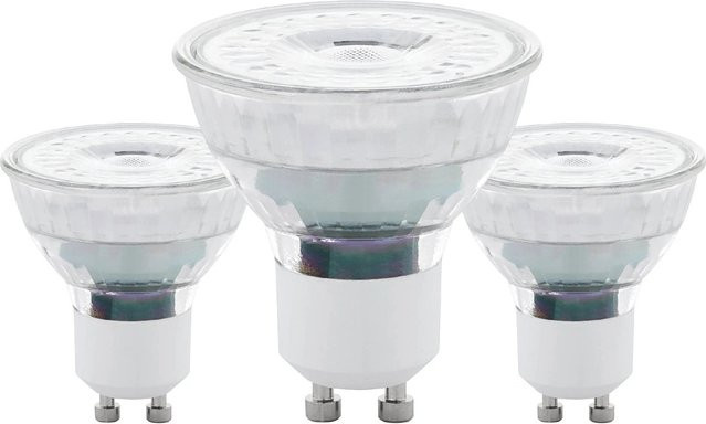 Eglo LED-Leuchtmittel GU10 Reflektorform in Warmweiß, 4,5 W, 1035 lm, Lichtfarbe Warmweiß, transparent/weiß, Höhe: 5,2 cm, Durchmesser: 5 cm - Bild 1