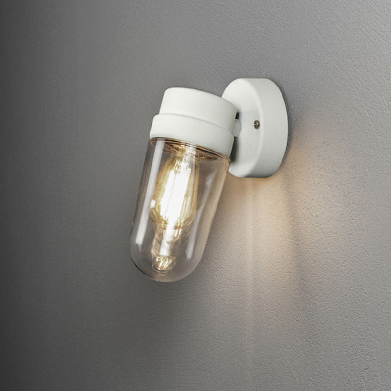 Konstsmide Vega Außenwandleuchte aus Aluminium in Weiß, B/H: 24,5 x 18,5 cm, E27, 60W, IP54 - Bild 2