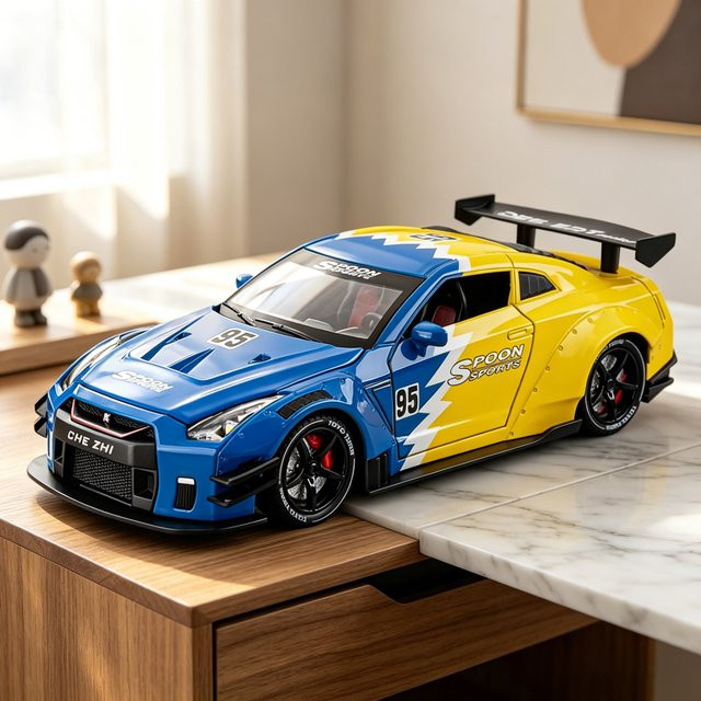 Maisto GTR-Automodell, Druckguss-Sportwagen, 1:24, mit Licht und Sound, Sprühfunktion - Bild 1