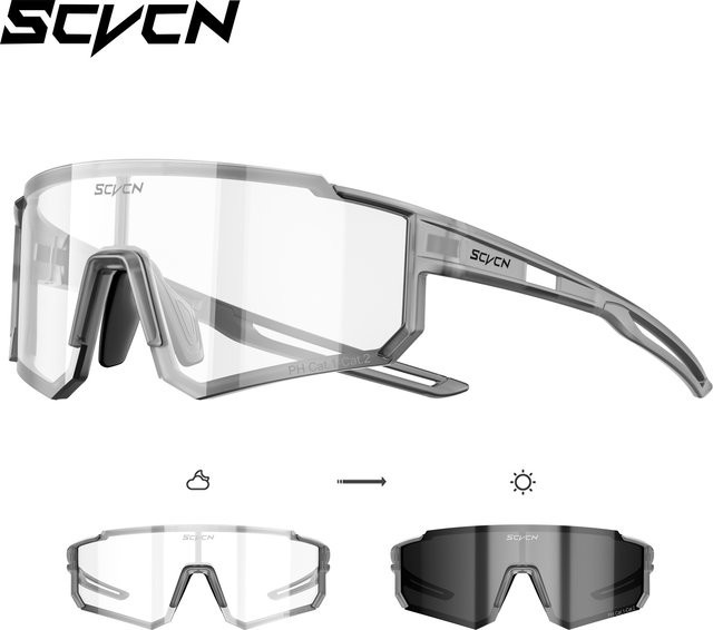 SCVCN Sportsonnenbrille, Photochrome, Unisex, Vollrand, Kunststoff - Bild 1