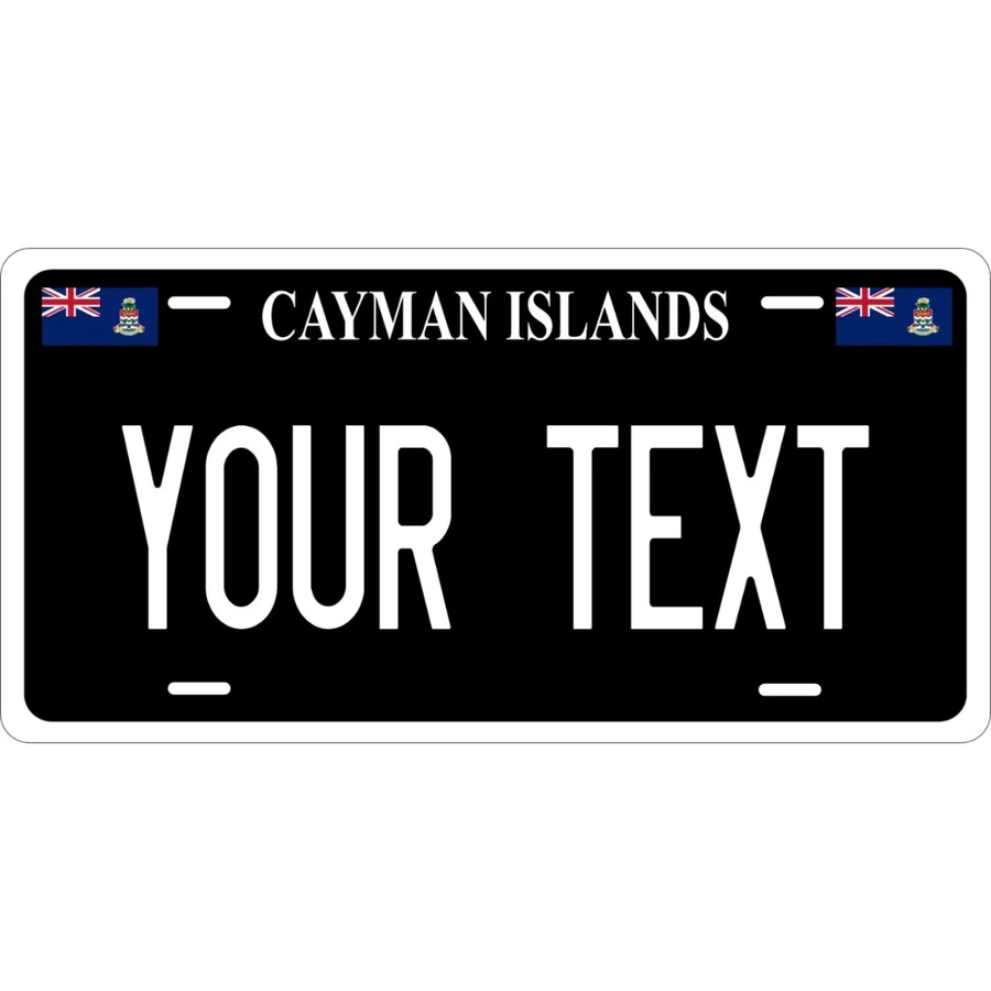 Dekorative Metall-Wanddekoration Flagge der Cayman-Inseln im Vintage-Stil von Hello Young in Schwarz und Weiß - Bild 2