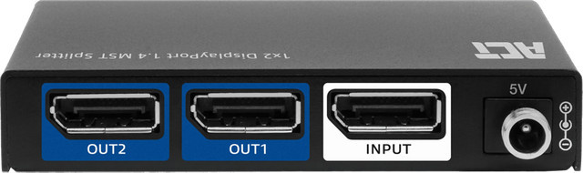 ACT 1x2 DisplayPort 1.4 MST-Splitter in Schwarz - Bild 1
