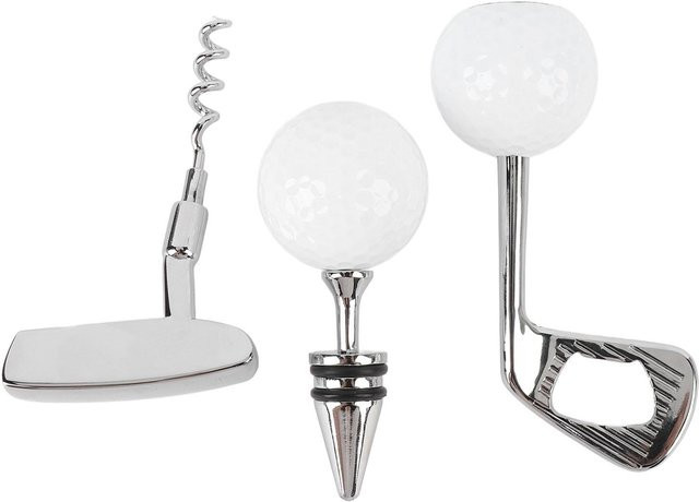 PULUZ 2 Weinöffner-Set aus Zinklegierung in Weiß mit ergonomischem Griff inklusive Bieröffner und Weinstopfen - Bild 1