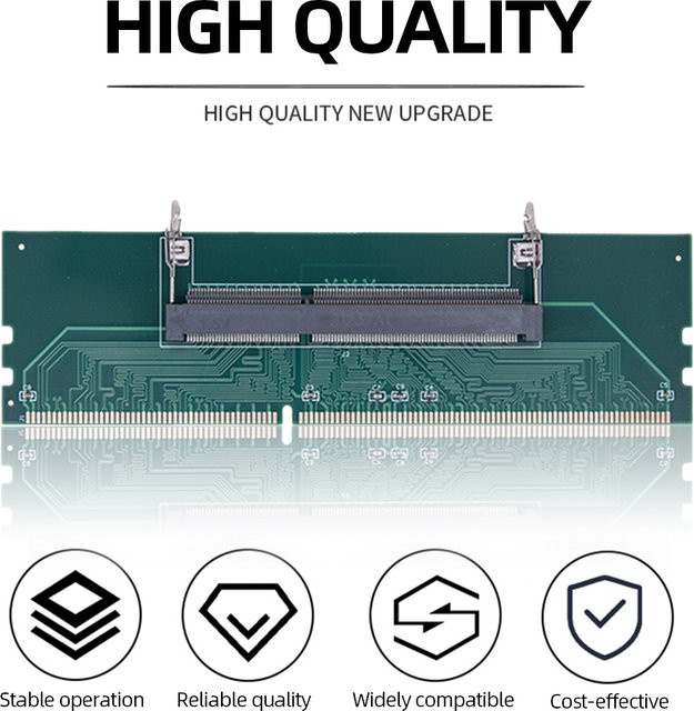 ALLOYSEED 2er Set SO-DIMM zu PC DIMM Adapterkarte für DDR3 DDR4 DDR5 zur Verbindung von Laptop-Speicher mit Desktop-Systemen - Bild 1