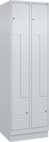C+P Z-Spind Classic PLUS mit 4 Fächern und Sockel, Grau, H x B x T: 195 x 60 x 50 cm - Bild 1