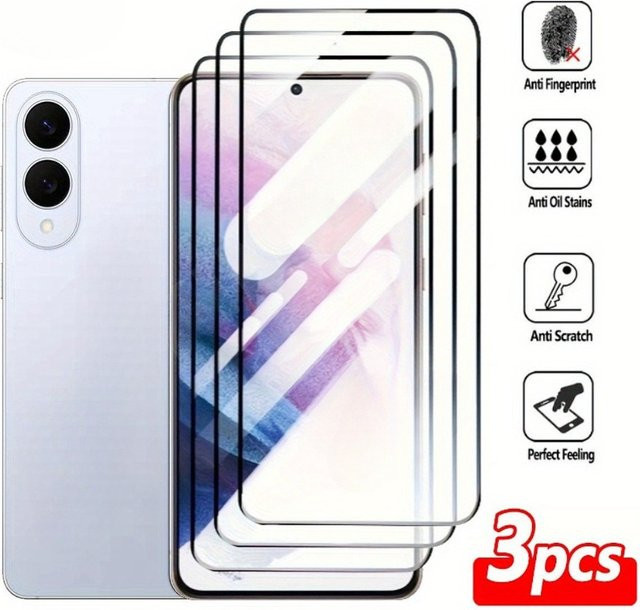 3-teiliges DIXSG Displayschutz-Set aus gehärtetem Glas für Samsung S24, transparent, vollständige Abdeckung - Bild 1