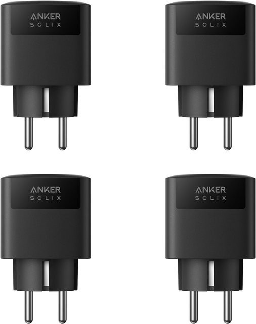Anker SOLIX smart plug Gen 2 WLAN-Steckdose mit App-Steuerung für Solarbank, 4er Set, Schwarz - Bild 1