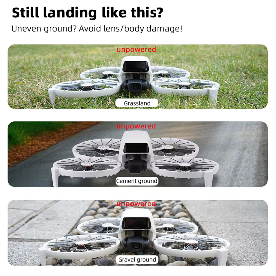 BRDRC Fahrwerk für DJI Flip Drone, faltbare verlängerte Landebeine mit Schnellverschluss in Weiß - Bild 4