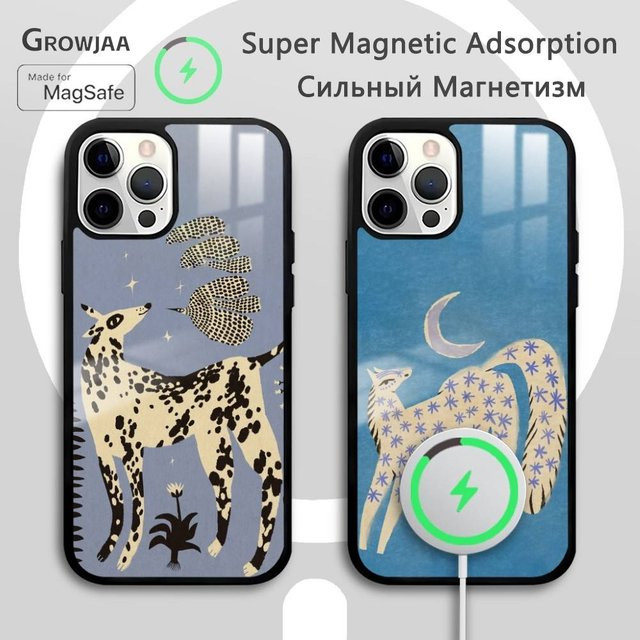 Handyhülle Ins Blue Starry Sky White Horse für iPhone 11 bis 17 Pro Max Plus Mini mit Wireless Magnetic Funktion in Blau und Weiß - Bild 1