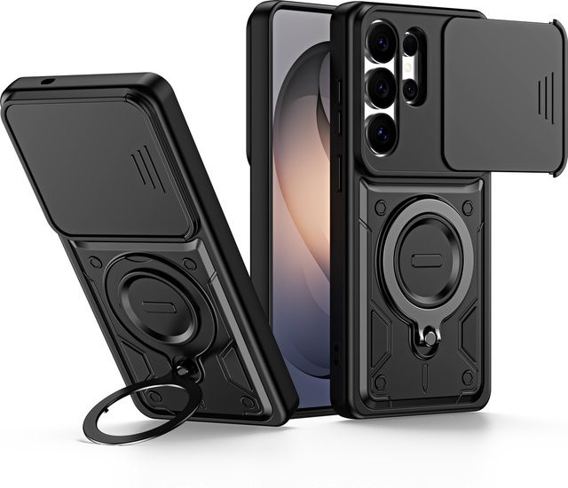 Magnetische Handyhülle für Samsung Galaxy S26 Ultra S26 Plus A57 A37 A17 A07 A56 A36 A26 mit 360 Grad drehbarem Ständer und Kameraschutz in Schwarz oder Blau - Bild 1