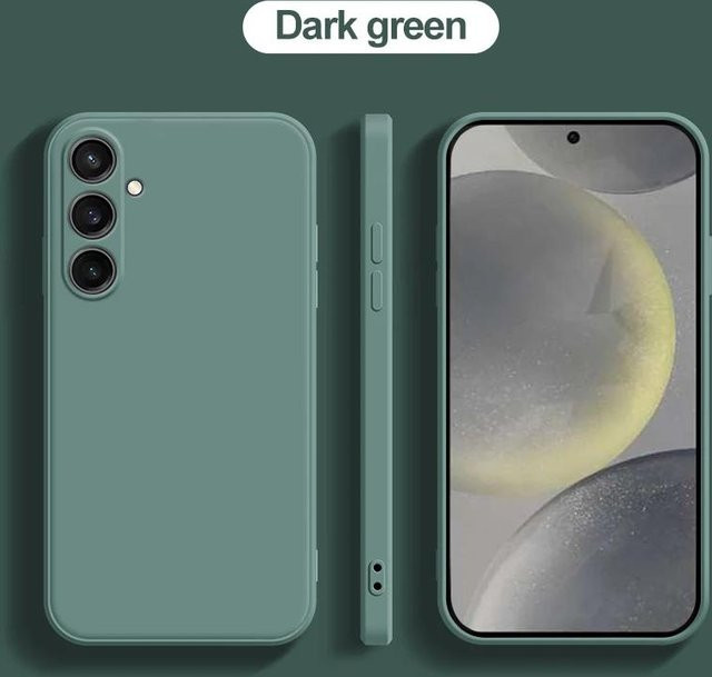 Samsung Galaxy S24 Ultra S24 Plus Silikon Schutzhülle mit Flüssigkeits-Effekt in Dunkelgrün - Bild 1