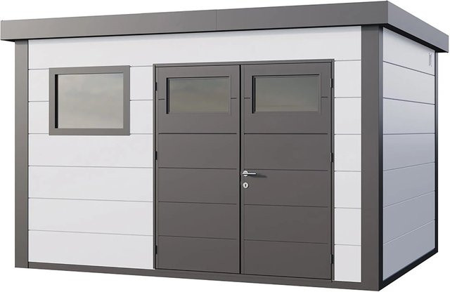 Telluria Gerätehaus Classico Weiß B/H/T: 408 x 260 x 318 cm - Bild 1